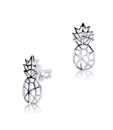 Pineapple Art Designed Silver Ear Stud STS-3728